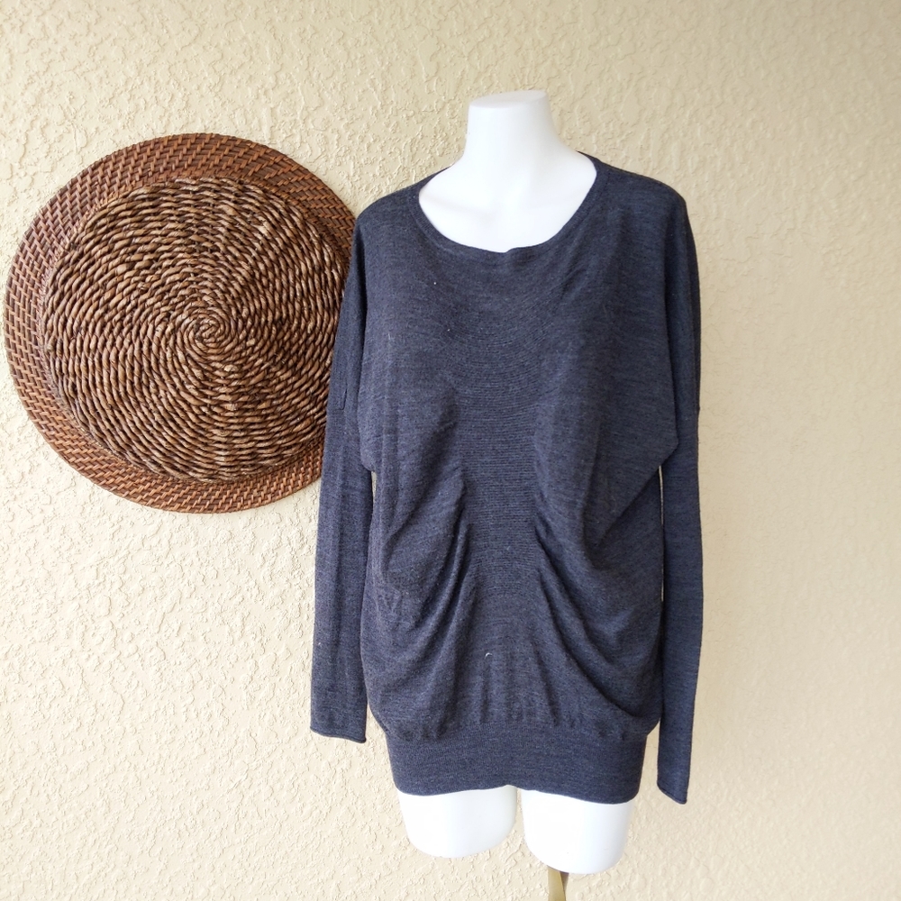 Vince gather drape front sweater‎ scoop neck